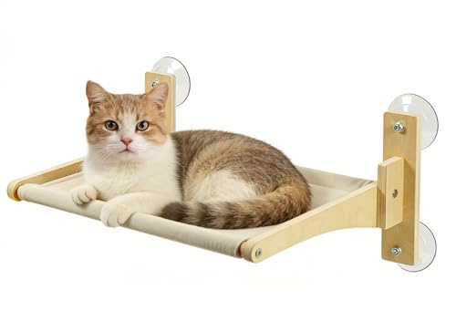 Foldable Cat Window Hammock, Sturdy Window Cat bed, Cats Perch Beds for Indoor, Reversible Hanging Bed Window