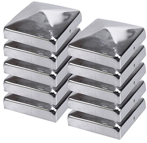 10x capuchons de poteau pyramide acier inoxydable 91 x 91 mm
