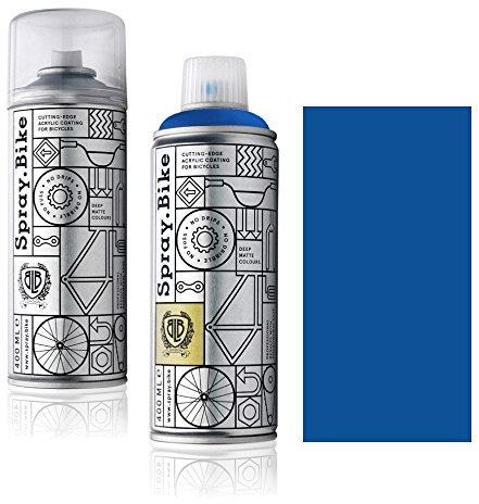 SPRAY.BIKE Fahrrad Lackspray in versch. Farben - KEINE GRUNDIERUNG notwendig - Acryllack/Lack Spray in 400 ml Spraydose, Matt- und Klarlack Optik möglich (Königsblau Bayswater, Klarlack Set)