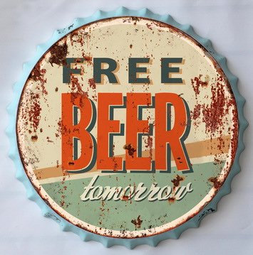 Blechschild Free Beer