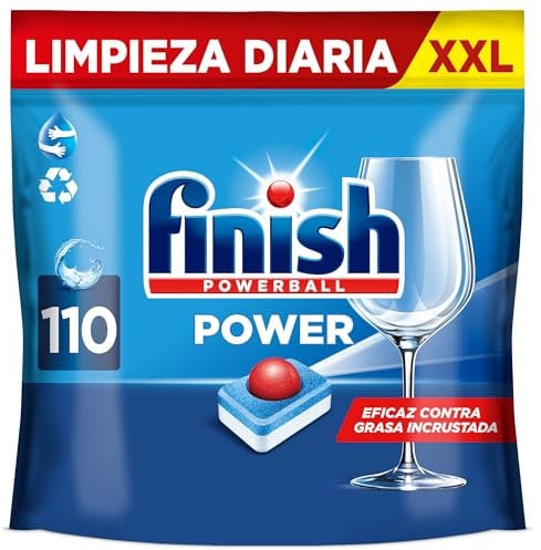 Finish Powerball Power All in 1 Pastillas para el lavavajillas todo en 1 - Pack ahorro 110 pastillas