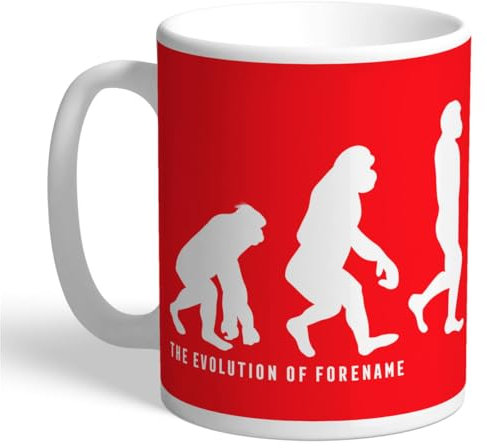Personalised 'Evolution' 11oz Ceramic Mug for Liverpool FC Fans, Great for Reds Football Supporters