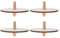Toyvian 4pcs Holzkreisel (Holzfarbe, Mischstil)
