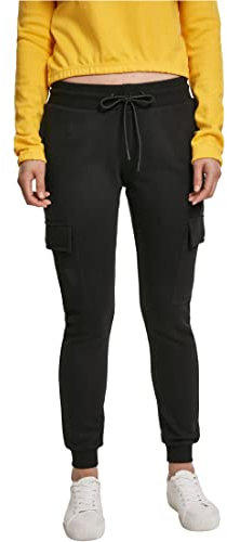 Urban Classics Damen Hose Ladies Cargo Jogging-Pants Sporthose, Schwarz (Black 00007), M