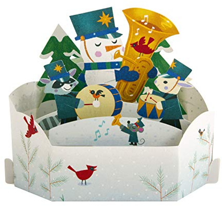 Pop-Up 3D Christmas Card from Hallmark - Paper Wonder Festive Marching Band Design