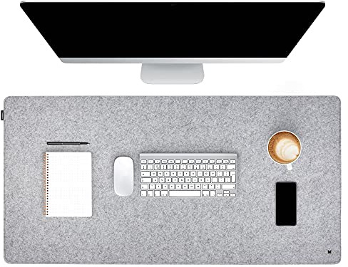 FORMGUT Schreibtischunterlage Filz, Laptop Unterlage, Desk Mat (120x60 cm - Hellgrau) - Mauspad XXL, Unterlage Schreibtisch Unterlegmatte, Tischunterlage