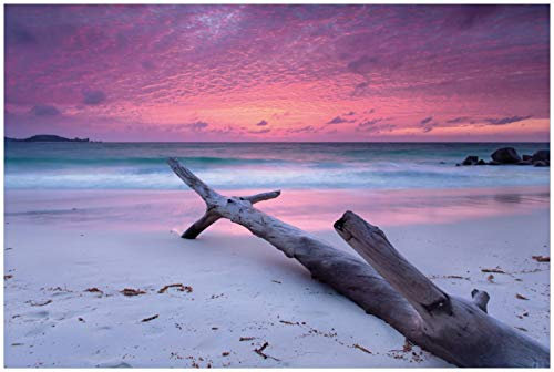 Wallario Glasbild Abendhimmel bei Sonnenuntergang - 60 x 90 cm Wandbilder Glas in Premium-Qualität: Brillante Farben, freischwebende Optik