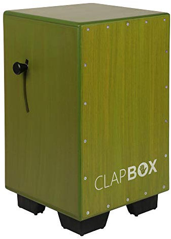 Clapbox Cajon-Eichenholz (H x B x L: 50,8 x 30,5 x 30,5 cm) – 3 interne Snares mit verstellbarer Funktion | Beliebte Cajon-Marke online (Olivgrün, CB40 Geen)
