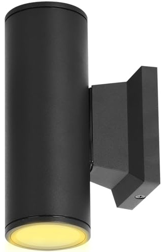 Aigostar LED Wandleuchte GU10 Aluminium Up Down Außenwandleuchte Wasserdicht Außenleuchte Außenlampe Wandspot für Innen und Außen,Schwarz