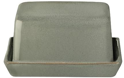 ASA Saisons Butterdose aus Steingut in der Farbe Eucalyptus, Maße: 11cm x 8,5cm x 6cm, 5108175