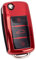 Autoschlüssel Hülle für VW Golf Skoda Seat Schlüsselhülle Cover 3-Tasten TPU Auto Schlüssel Cover (Rot)