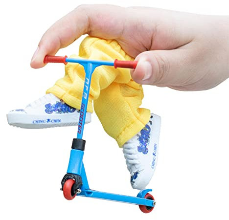 Bavokon Finger Scooter Set,ingerspielzeug-Skateboards, Fingerboards Finger Schuhe Fingerhose Fingerscooter,Finger Scooter Finger Pants Schuhe,Finger Werkzeuge Für Bewegung Favors Zubehör