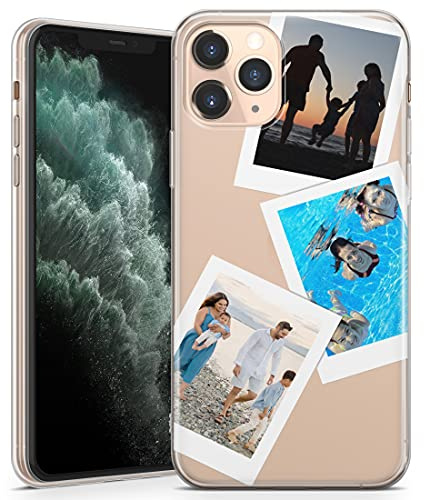 TULLUN Personalised Custom Picture Collage Your Own Image Idea Design Soft TPU Rubber Gel Phone Case Cover - Three Photo - for iPhone 14 Pro Max