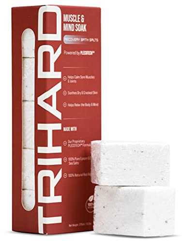 TRIHARD Athletisches Einweichen und Baden – Verjüngende Badetabletten für aktive Erholung, Formel mit Bittersalz und Totem Meer, 5 Stück für Muskelerholung und Komfort in den Ar