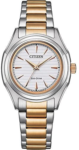 CITIZEN Damen Analog Japanisches Quarzwerk Uhr mit Edelstahl Armband FE2116-85A