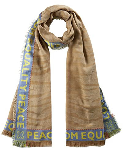 CODELLO Damen Tiger-Schal mit PEACE, FREEDOM & EQUALITY-Botschaft
