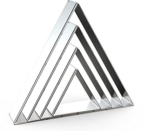 Equilateral Triangle Cookie Cutter Set Large - 5 Inch, 4 Inch, 3 Inch, 2 Inch - Geometric Frame Plaque Cookie Cutters Shapes Molds - Stainless Steel