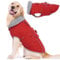 Lelepet Warm Coats and Jackets for Dogs, Waterproof Winter Dog Coat for Cold Weather, Reflective Dog Puffer Jacket, Fleece Lining Pet Coat with Harness Hole for Large Dogs, Red 2XL