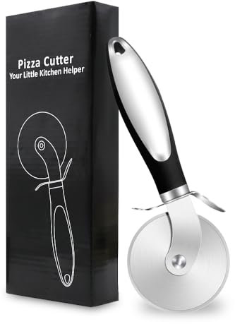 GYSRXS Roulette Pizza en Inox Tranchant Coupe Pizza Roulette Roulette à Pizza Original avec Poignée Antidérapante pour La Pizza,Crêpes,Gaufres,Sandwichs(Noire)