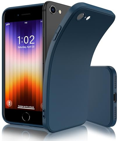 Flyzoo Silikon Hülle für iPhone SE 2022/SE 2020/8/7 (4,7''), Ultra Dünn Weiche TPU Silikonhülle Handyhülle, Slim Fit Stoßfest Bumper Gummi Silikongel Schutzhülle mit Mikrofaserfutter Case Cover