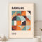Bauhaus-Wandkunst, modernes Kunstwerk, geometrisches Bauhaus-Poster, Blau-Orange, Farbblock-Kunstdruck, geometrische abstrakte Formen, Wandkunst, minimalistische Kunstdrucke, moderne abstrakte