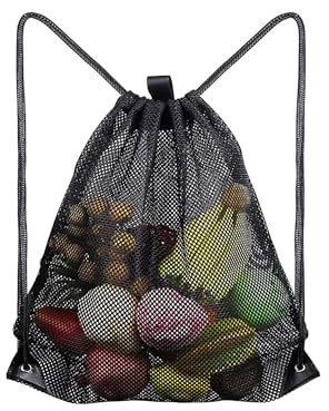 Ziranee Bolsa de Malla con Cordón,Mochila de Playa de Malla Bolsa de Natación Bolsa Juguetes Playa Bolsa de Gimnasio de Red para Piscina de Playa Baloncesto Fútbol