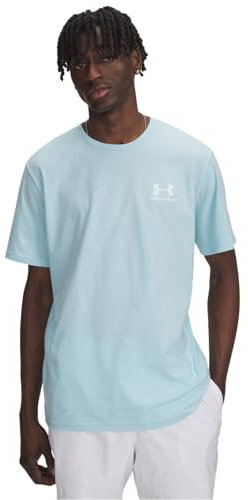 Under Armour Mens UA Left Chest Logo Short Sleeve Stream/White L