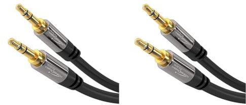 KabelDirekt Aux Cable - 5m 3.5mm Audio Jack to Jack, Designed in Germany With Break-Proof Metal Plug for Car/iPhone/Laptop/Headphones, Black