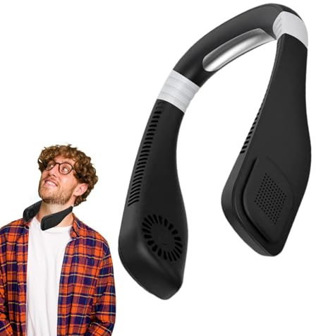 Samuliy Bladeless Neck Fan | 360 Degree Airflow Cooling Fans Bladeless | Hands Personal Neckband Fan USB Rechargeable 3 Wind Speeds Neck Fan for Home Outdoor Sports
