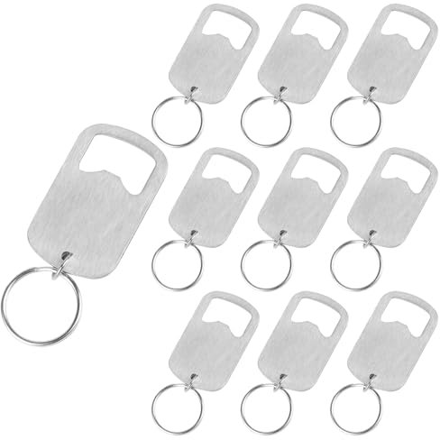 10 Stück Flaschenöffner Schlüsselanhänger Flaschenöffner, Bieröffner Edelstahl Bierflaschenöffner mit Schlüsselanhänger fur Küche Bar Pub Restaurant Bier Dosen Bottle Openers, Männer Geschenk