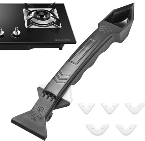 Outil De Calfeutrage En Silicone - Grattoir À Mastic, Outil De Calfeutrage, Dissolvant De Calfeutrage,Grattoir À Coulis Avec 5 Têtes En Silicone, Dissolvant De Colle De Verre Amovible Pour Joint D'é