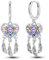 NARMO 925 Sterling Silber Ohrringe Bunte Traumfänger Dangle Hoop Ohrringe für Frauen Trendy