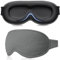 Gritin 3D Schlafmaske für Seitenschläfer, Upgrade Atmungsaktive Schlafbrille mit Verstellbar Gummiband, Lichtblockierend, Bequem & Ergonomisch Augenmaske, 2 Paar Ohrstöpseln, Graurosa