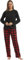 LANBAOSI Damen Schlafanzug Lang Pyjama Set Nachtwäsche Zweiteiliger Sleepwear Langarmshirt Soft Hose Loungewear Hausanzug mit Karierte Hose