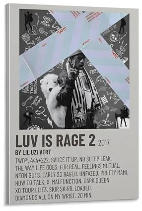 weiyahui Luv Is Rage 2 Musikalbum-Poster, Wandkunst, dekoratives Gemälde, Schlafzimmer, Gemälde, Poster, 30 x 45 cm, Rahmenstil