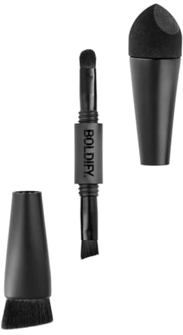BOLDIFY Haaransatz-Puderpinsel mit vier Enden – Präzisionspinsel-Set mit Schwammspitze für nahtloses Verblenden – Ideal als Concealer für lichte Stellen und zum Konturieren des Haaransatzes