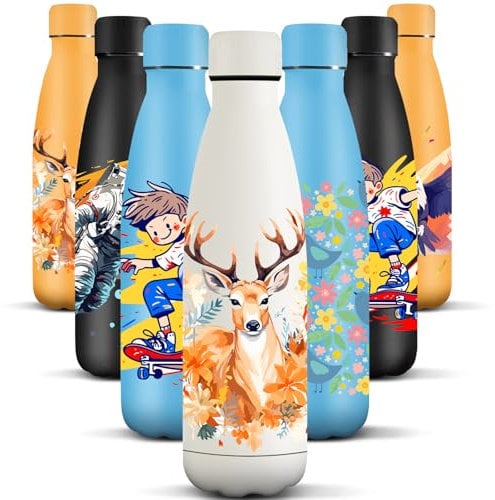 HoneyHolly Gourde Isotherme, 500 ml sans BPA, Bouteille Isotherme, 24h Froid & 12h Chaud, Bouteille d'eau, Étanche, Acier Inoxydable 18/8, Gourde Inox pour Sport, Camping, École