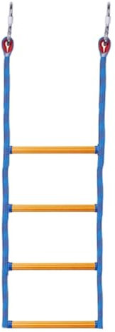 Flohterys Folding Kayak Boat Rope Ladder 4-Steps Marine Rope Ladder Extension Assist Boat Ladder Swim Ladder for Inflatable Boat,A