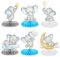 BETESSIN Tischdeko Babyparty Junge Blau - 6 Stück Baby Elefant Tischaufsätze - Bienenwabe Mittelstück - Tischdekoration für Babyshowerparty, Taufe, Gender Reveal Party uvm.