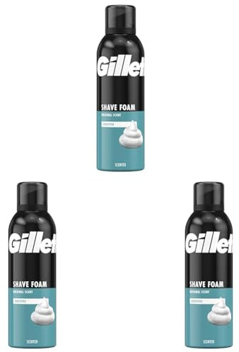 Gillette Classic Espuma De Afeitar Para Hombre, Para Piel Sensible, Ayuda A Proteger Contra La Irritación Del Afeitado, 200ml (Paquete de 3)