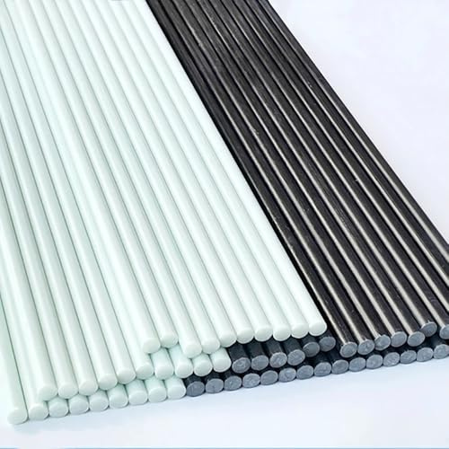Schwarz/weiße Glasfaserstange, Durchmesser 0,8–10 Mm, Massive Glasfaserstange, Schirmstange/Pflanzenkletterstange, 10 Stück, Länge 500 Mm(Black,10pcs 6.0x500mm)