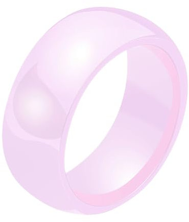 Wycian Verlobungsring Vintage, Ring 8mm Keramik Rosa Größe 60 (19.1) 8 mm Hochglanzpoliertes Band Gravur für Damen Jahrestag