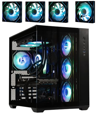 BitFenix AL118 High Airflow Dual Chamber PC Gaming Case Black 4ARGB Reverse Connection Compatible 4 X Infinity Mirroring ARGB Fan (3X Reverse)360mm AIO/GPU 400mm Support
