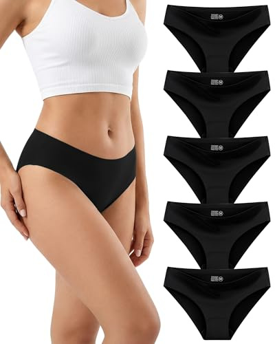 TDONE Seamless Unterwäsche Damen, 6er Pack Unsichtbare Hipster Slips | Nahtlos und unsichtbar mit Baumwollzwickel. Weich, atmungsaktiv, etikettfrei. Perfekt für Sport, Yoga und Alltag.