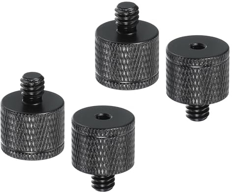 PATIKIL Tripod Screw Adapter M5 Female to 1/4 Male, 4 Pcs Tripod Nut Connectors Camera Mount Screw Camera Double Head Converter for Microphone Holder Magic Arms Accessories, 20 mm