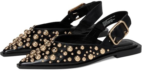 Steve Madden Women's Shay Ballet Flat, Black Stud, 7 UK