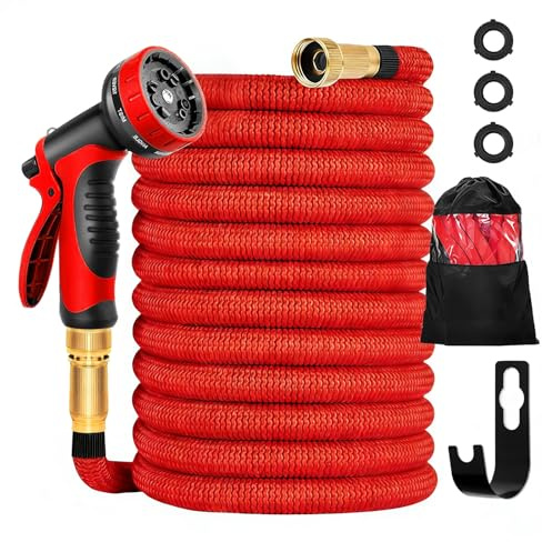 Kezidhp Manguera Jardín Extensible 15M Pistola 10 Funciones Flexible Ligera | 3x5M Ampliación, Ideal Lavado Coche, Jardín y Mascotas, Uso Versátil, Fácil Manejo, Material Duradero