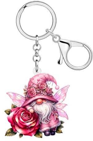 WEVENI Acryl Valentine Zwerg Schlüsselanhänger Charms, Valentinstag Schlüsselanhänger Zubehör Lustige Gnom Geschenke Für Frauen Ihre Frau