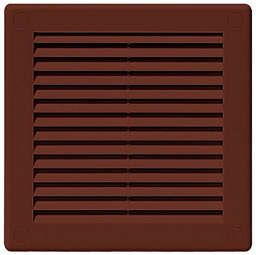 AirTech-UK Air Vent Grille Brown Plastic Wall Ducting Ventilation Cover Variety of Sizes with Fly Screen/Mesh (150x150mm)