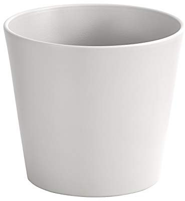 Dehner Gute Wahl Übertopf, Ø 32 cm, Höhe 27 cm, Keramik, glasiert, hellgrau